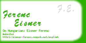 ferenc eisner business card